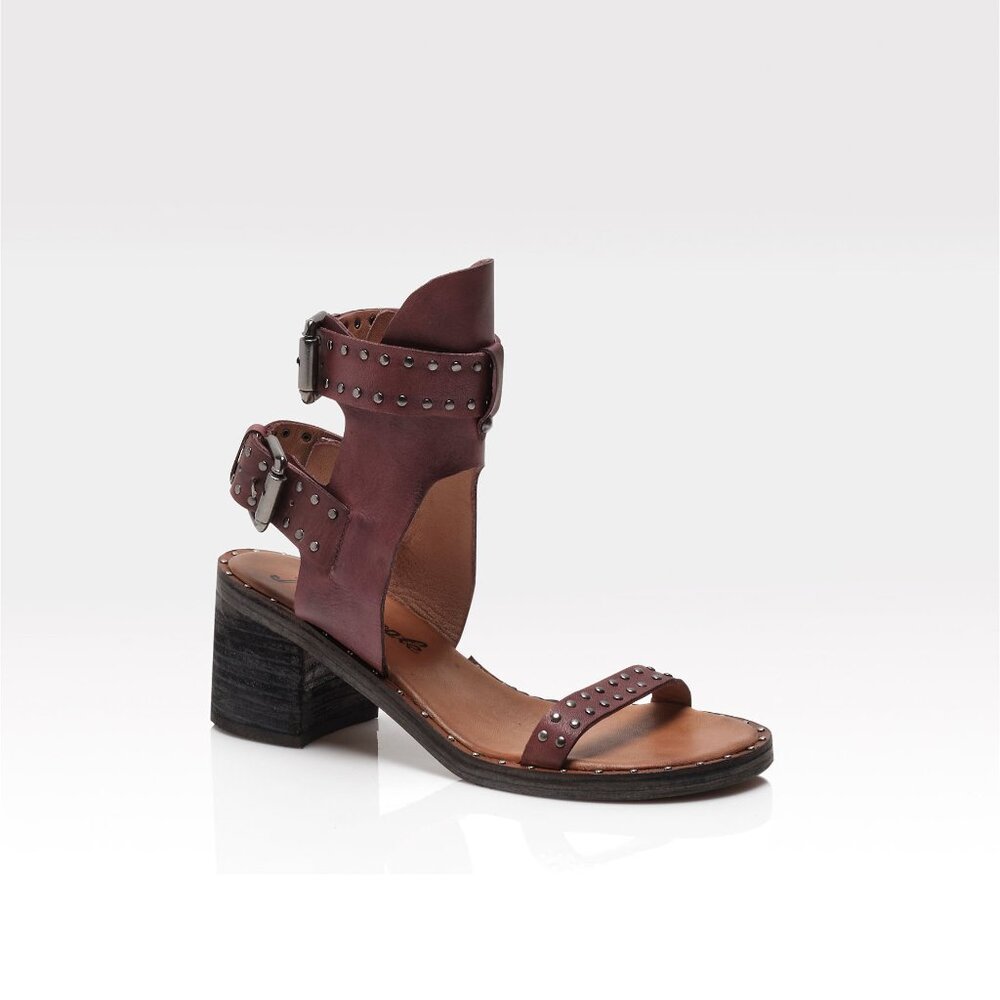 Free People Burgundy Studded Sandals